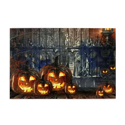 Halloween Ghost Pumpkin Horror Fledermaus Puzzles für Erwachsene/Kinder, 1000 Teile Puzzle für Familie Weihnachten Geburtstag, Geschenk für Männer Frauen von CFAN