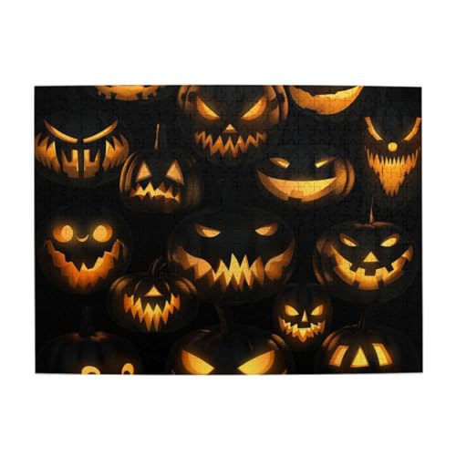 Happy Halloween mit Kürbisgesichtern, 500 Teile, Puzzles für Erwachsene und Kinder, stabile Teile, herausforderndes Familienspiel, tolle Geschenkidee von CFAN