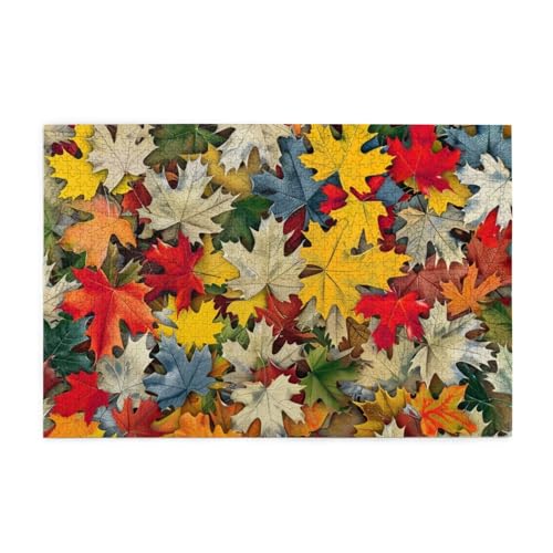 Herbst Ahornblätter Puzzles für Erwachsene/Kinder, 1000 Teile Puzzle für Familie Weihnachten Geburtstag, Geschenk für Männer Frauen von CFAN