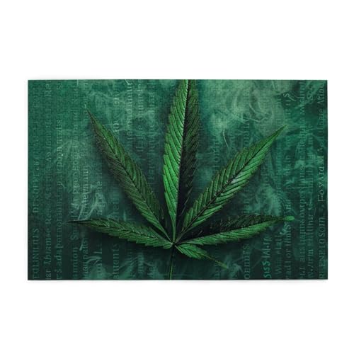 Marihuana Leaf Pattern Puzzles for Adults/Kids, 1000 Pieces Jigsaw Puzzle for Family Christmas Birthday, Gift for Men Women von CFAN