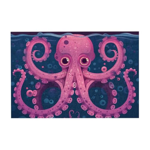 Octopus Floating In The Water Puzzle From Photos, 300 Pieces Puzzles for Adults Art, Challenging Jigsaw Puzzles for Home Decor von CFAN