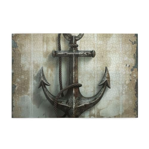 Old Ship Anchor Puzzles für Erwachsene/Kinder, 1000 Teile Puzzle für Familie Weihnachten Geburtstag, Geschenk für Männer Frauen von CFAN