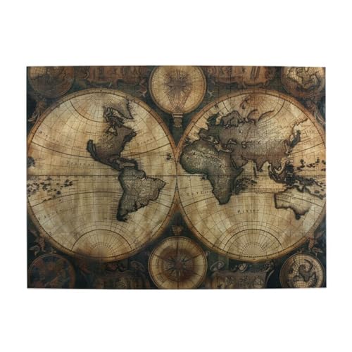 Old World Map 500 Teile Puzzles, herausforderndes Familienspiel-Puzzle, lustiges Puzzle für Erwachsene und Kinder von CFAN