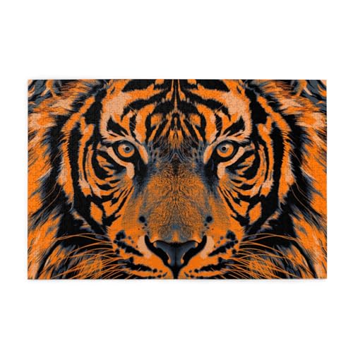 Orange und Schwarz Tiger Puzzles für Erwachsene/Kinder, 1000 Teile Puzzle für Familie Weihnachten Geburtstag, Geschenk für Männer Frauen von CFAN