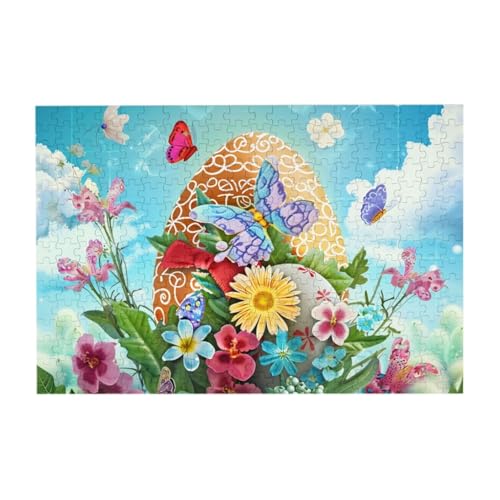 Osterei und Blumen 300 Teile Holzpuzzle Herausforderung Puzzle Kreatives Geschenk für Jugendliche und Erwachsene von CFAN