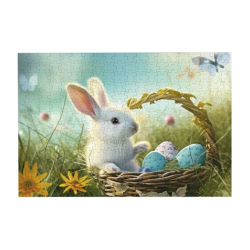 Osterhase mit Eiern, 300-teiliges Puzzle für Kinder, anspruchsvolle Familien-Puzzle-Spiele, Puzzle als Wandkunst-Dekor von CFAN