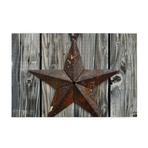 Rusty Star auf Holzzaun Puzzles für Erwachsene/Kinder, 1000 Teile Puzzle für Familie Weihnachten Geburtstag, Geschenk für Männer Frauen von CFAN