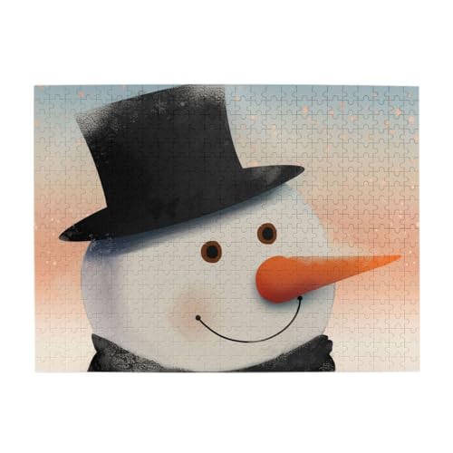 Schneemann 500 Teile Puzzles, herausforderndes Familienspiel Puzzles, lustiges Puzzle für Erwachsene und Kinder von CFAN