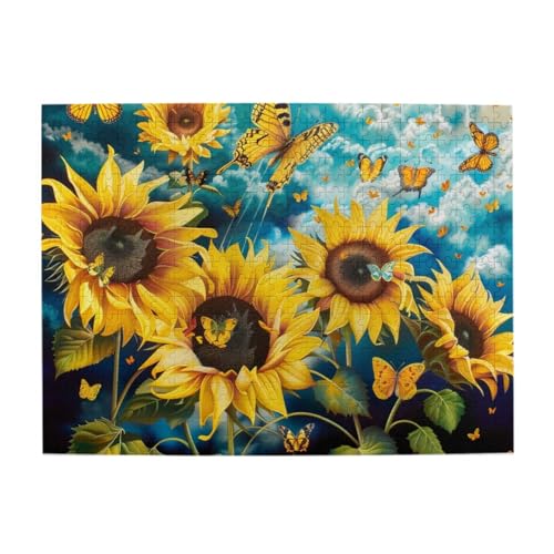 Sonnenblume und Libelle 500 Teile Puzzles, herausforderndes Familienspiel Puzzles, lustiges Puzzle für Erwachsene und Kinder von CFAN