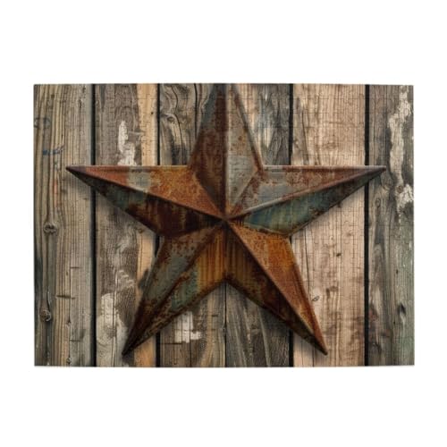 Western Texas Barn Star 500 Teile Puzzle für Erwachsene Kinder, stabile Teile, herausforderndes Familienspiel, tolle Geschenkidee von CFAN