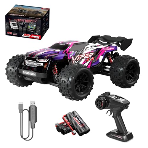 CFITANK Ferngesteuertes Auto, 2,4 GHz, High Speed Auto, RC Buggy, ferngesteuert, 1/16, 4 WD 36 km/h, RC Auto, ferngesteuertes Auto, Crawlers für Kinder 6-12 Jahre (Rosa Violett) von CFITANK