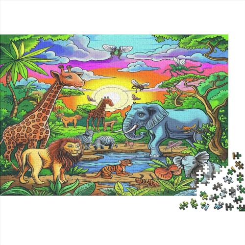 Dschungeltiere Puzzlespiel 1000 Teile Puzzle Für Erwachsene Und Kinder Ab 14 Jahren, Erwachsenen Puzzlespiel Puzzel 1000pcs (75x50cm) von CFKLXMVYQ