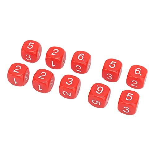 16 Mm Nummern DICE6 SI 20pcs 6 -Seiten -Zahlen Würfel Kunststoff Plastik (Rot) von CFTGIW