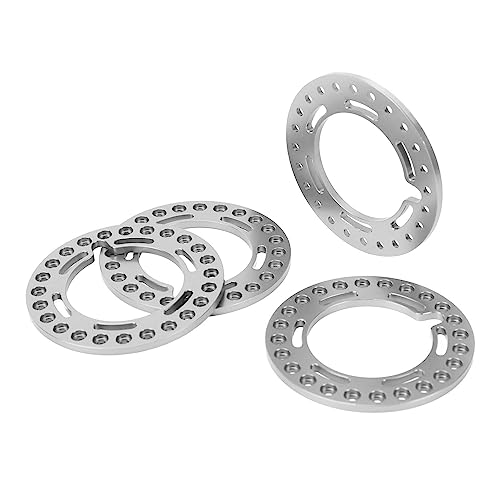 CFTGIW 4 Stück Sicherungsringe Aluminiumlegierung Ersatz 1,9 Zoll Rad Beadlock für Axial SC 90046 1/10 Silber SicherungsringeRad Beadlock Ringe Beadlock RingeRad Beadlock RingeBeadlock von CFTGIW