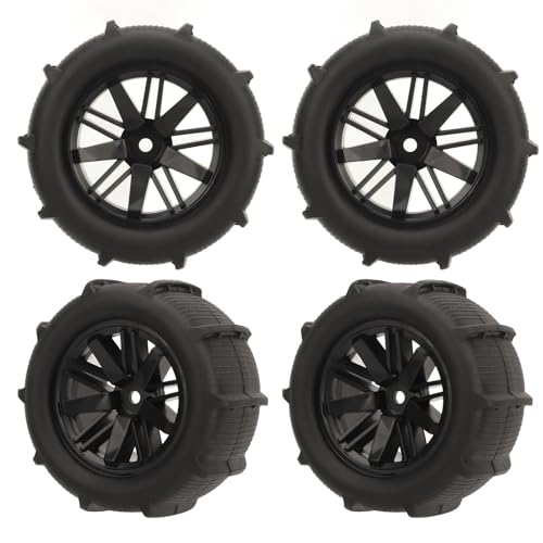 CFTGIW 4PCS RC Reifen Rad Kunststoffnabe Gummi Schwarz Starkes G Muster Stoßdämpfung RC Autoteil für WLTOYS 14400 1/14 1/16 1/18 RC TireRC Whee Autoreifen HubRC Tire Whee ErsatzreifenRC von CFTGIW