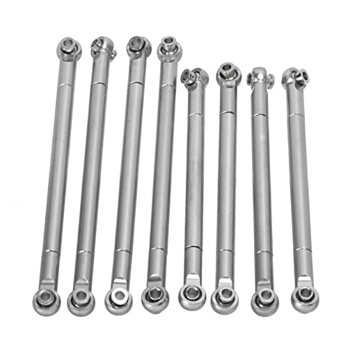 CFTGIW 8PCS Metall Volle Auto Spurstange Krawatte L Link Zugstange für MN86 Serie Modell Upgrade RC AutoSilber Metall Volle Auto SpurstangeMetall Spurstange für MN86Tie L Link von CFTGIW