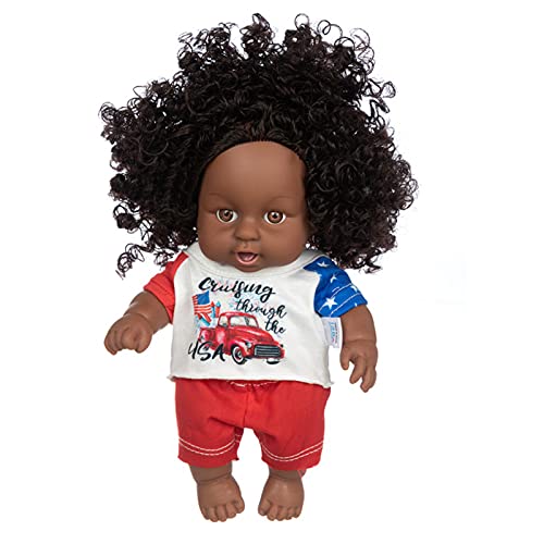 CFTGIW Schwarz Babyp Dollafric 8 Zoll Simuliertes Puppen Afrika Exquisite Schöne Schwarze Haut Babypuppen Spielen Geburtstagsgeschenke Black Skin Touch und Dollsimulierte Schwarze von CFTGIW