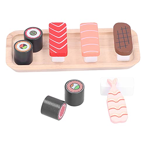 Holz-Sushi-Restaurant-Rollenspiel-Set, Lebensmittel-Erkennungsspielzeug, Küchen-Rollenspielzeug, Entworfen, um Zahlreiche und mit Installationsraum zu Gewährleisten von CFTGIW