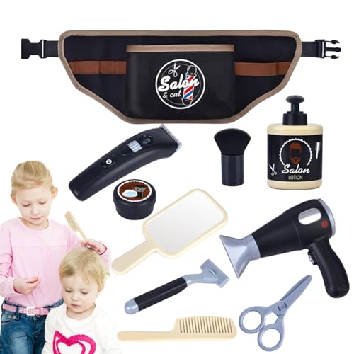 10 Teiliges Kinderfriseurset - Friseursalon Spielzeug, Kinder Friseur Salon Spielset, Spielzeug Für Kinderfriseursalons - Haarschnitt Friseur Und Mode Make Up Set, Spielzeug Für Geburtstagsparty-Anz von CGACCSD