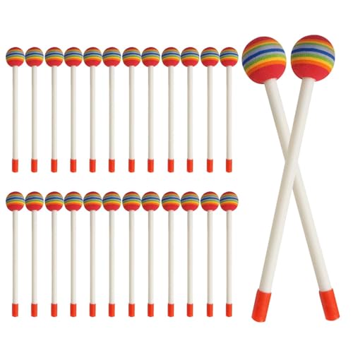 28 Stück Schwammstock Trommelstöcke Glockenspielstöcke Ufür Kinder, Die Schläger, Oberschenkel, Rund, Mit Holzgriff, Bogen, Spielzeug Für Musikinstrument von CGACCSD