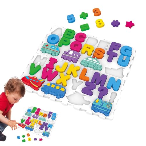 CGACCSD Alphabet-Matching-Spiel, Buchstaben-Matching-Puzzle - Alphabet-Zahlenform-Matching-Brettspiel - Vorschul-Lernaktivitäten, Form- und Farberkennungsspiel für Mädchen, und Kinder von CGACCSD