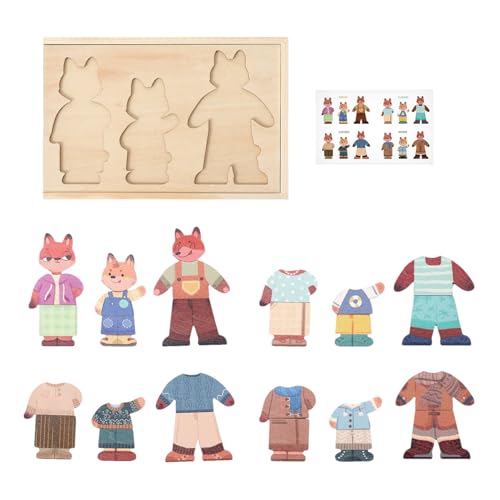 CGACCSD Anziehspiele mit Tier-Design – Puppen zum Anziehen | Lernpuzzle aus Holz mit Outfits für Nachahmungsspiel Mädchen 3 4 5 Jahre Geschenk Geburtstag Reise CGACCSD Anziehspiele mit Tier-Design – Puppen zum Anziehen | Lernpuzzle aus Holz mit Outfits für Nachahmungsspiel Mädchen 3 4 5 Jahre Geschenk Geburtstag Reise von CGACCSD