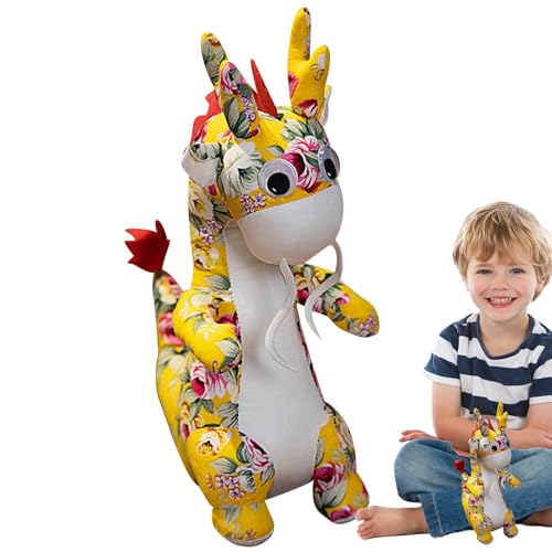 CGACCSD Drache Stofftier,Chinesischer Drache Plüsch, Kuscheltier Plüschpuppe Drache Süßes Spielzeug, Exquisite weiche Kuschelplüschpuppe zum Sammeln für Kinder, Erwachsene und Familien von CGACCSD