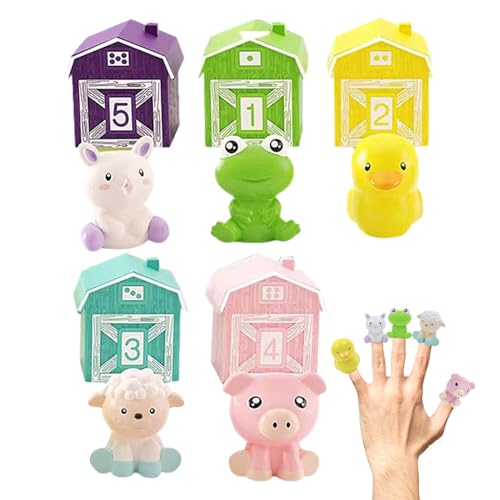 CGACCSD Fingerpuppen für Kinder,Tierpuppen für Kinder - Tierpuppen Sortierspielzeug Fingerspielzeug | Fingerpuppen Feinmotorikspielzeug, Scheunentierspielzeug Kinderpuppen, Lernspiele für Kinder von CGACCSD