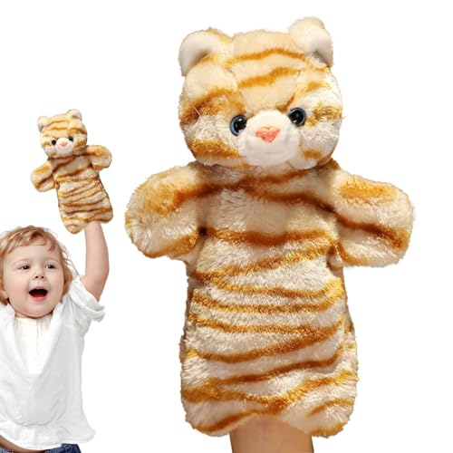 CGACCSD Handpuppen zum Geschichtenerzählen,Handpuppe Katze,Weiche Tierpuppen Handpuppe zum Geschichtenerzählen - Vorgeben, pädagogisches Spielzeug, fantasievolles Plüschspielzeug für Showtheater und von CGACCSD