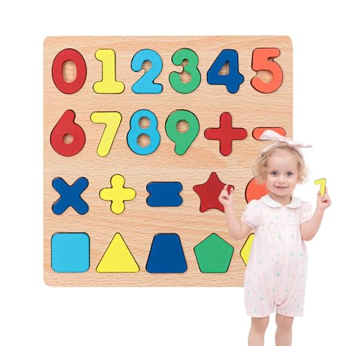 CGACCSD Holzzahlenplatine, Number Puzzle Board | Kinder zählen Lernspiel - Holznummer Puzzletafel für Kleinkind, Vorschulbildungspersonal für und Mädchen von CGACCSD