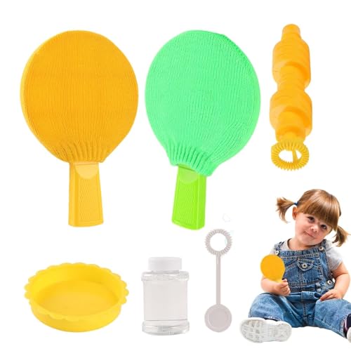 CGACCSD Kinder-Bubble-Schläger-Spielzeug,Bubble-Schläger-Spielzeug-Set,Tischtennisschläger zum Herstellen von Hüpfblasen | Feinmotorische Fähigkeiten Bauen Indoor Outdoor Mädchen Blasenspielzeug für von CGACCSD