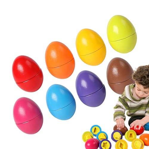 CGACCSD Passende Eier, Ei -Matching Toy,Playtime Eggs Set von 8 | Passende Farbformerkennung Sortier -Puzzle -Spielzeug für das frühe Lernen von Babys sensorisch von CGACCSD