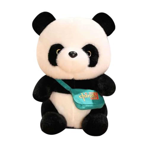 CGACCSD Plüsch-Panda,Panda-Stofftier - Pandabär-Spielzeug mit Tasche | Weiche Kuschelpuppe, Tierspielzeug, verspielter Begleiter für Wohnzimmer, Schlafzimmer, Auto von CGACCSD