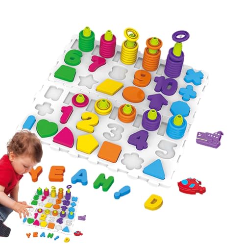 CGACCSD Zahlenform-Zuordnungsspiel, Alphabet-Zuordnungsspiel | Alphabet-Zahlenform-Matching-Brettspiel | Vorschul-Lernaktivitäten, Form- und Farberkennungsspiel für Mädchen, und Kinder) von CGACCSD