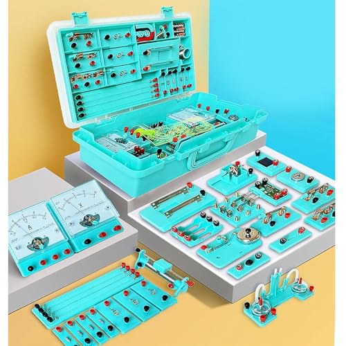 Stromkreisbausatz für Kinder, Physik-Wissenschaftslabor, Grundbausatz für Elektrizität und Magnetismus für Schüler mit englischem Handbuch, Lernspielzeug für Kinder, Entwicklung der Intelligenz von CGCSYZ