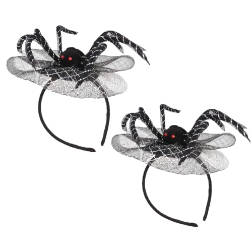 CGVG 2 Pcs Spinne Haarreif Halloween Spinne Kostüm Spinne Haarschmuck Halloween Kopfschmuck mit Gaze für Erwachsene Karneval Mottoparty Fasching Accessoire von CGVG