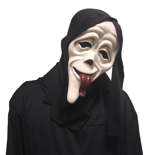 CGVG Ghostface Maske Gruselige Vollkopfmaske Horror Geist Maske Latexmaske für Halloween Karneval Scary Movie Ghost Movie Geisterhäuser Cosplay Kostümzubehör von CGVG