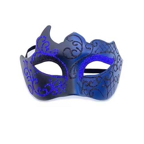 CGVG Karneval Maske Venezianische Maske Halloween Maske Masquerade Mask Vampir Augenmaske Venedig Maske Mardi Gras für Damen Herren Maskenball Kostüm Party Cosplay (Blau) von CGVG