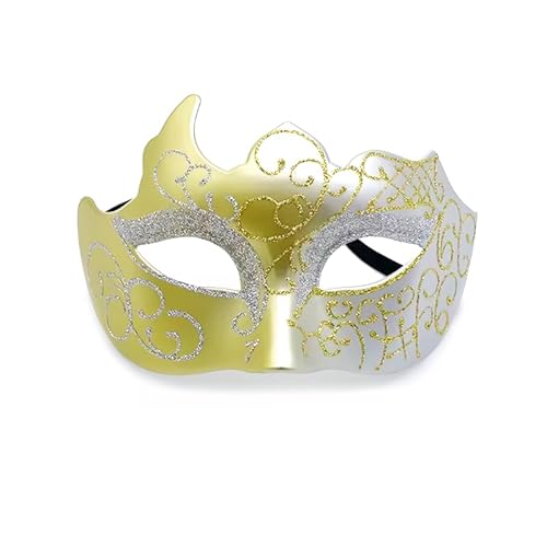 CGVG Karneval Maske Venezianische Maske Halloween Maske Masquerade Mask Vampir Augenmaske Venedig Maske Mardi Gras für Damen Herren Maskenball Kostüm Party Cosplay (Gold und Silber) von CGVG