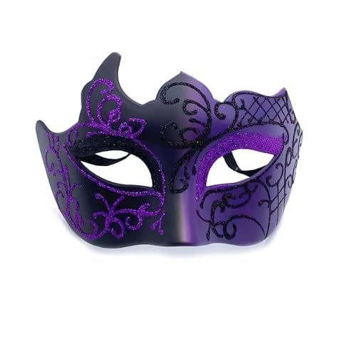 CGVG Karneval Maske Venezianische Maske Halloween Maske Masquerade Mask Vampir Augenmaske Venedig Maske Mardi Gras für Damen Herren Maskenball Kostüm Party Cosplay (Lila) von CGVG