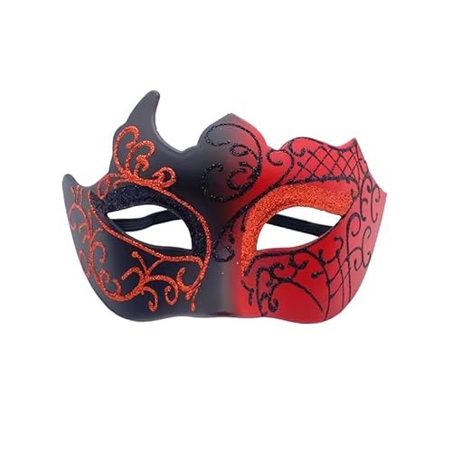 CGVG Karneval Maske Venezianische Maske Halloween Maske Masquerade Mask Vampir Augenmaske Venedig Maske Mardi Gras für Damen Herren Maskenball Kostüm Party Cosplay (Schwarz und Rot) von CGVG