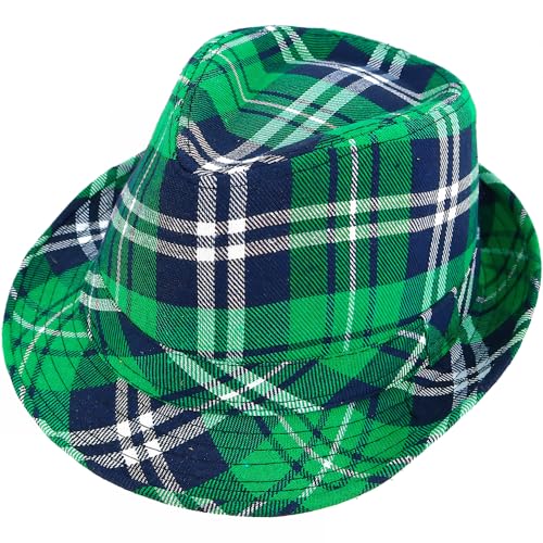 CGVG St. Patrick's Day Hut Koboldhut Uni Irischer Hut Irische Party Supplies Kostüm Zubehör St. Patricks Day Zubehör für Männer Frauen (Plaid Hut) von CGVG