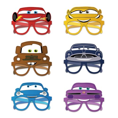 CGYADSY 12 Paar Party Brille, Cars Lightnning McQueen Brille, lustig Papier Partybrille, Dekorations-Requisiten für Kinderpartys, LNeuheit Party ustige Partybrillen für Erwachsene, Jungen und Mädchen von CGYADSY