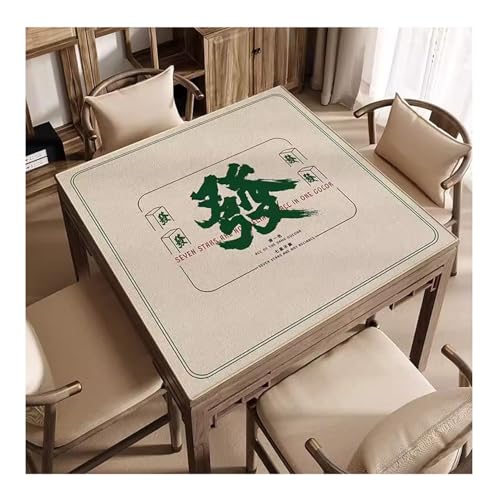 CHAASDEOM Anti-Rutsch Mahjong Poker-Domino-Tischkissen Game Table Mat with Carrying Bag Anti Slip Noise Reduction Game Mat Table Cover for Tile Game Poker Game Game(23.6x23.6inch) von CHAASDEOM