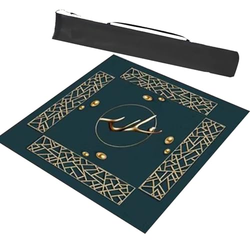 CHAASDEOM Anti-Rutsch Mahjong Poker-Domino-Tischkissen Paigow Poker-Spieltisch-Abdeckung, rutschfest, geräuschreduzierend, Brettspiel-Matte(Black,39.4x39.4inch/100x100cm) von CHAASDEOM