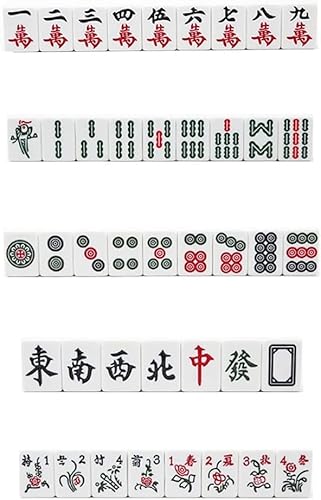 CHAASDEOM Chinesisches Mahjong-Kleid Chinesisches Mahjong, klassisches tragbares Mahjong-Set, chinesisch, mit Aluminiumgehäuse, 144 Spielsteine(40#) von CHAASDEOM