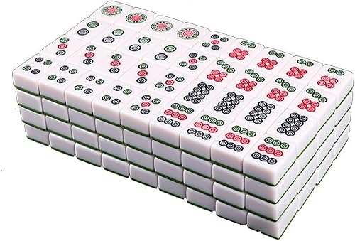 CHAASDEOM Chinesisches Mahjong-Kleid Mahjong/Majiang-Reiseset, Spielteile aus Jadeimitat, komplett for Gameplay im chinesischen Stil(White,40#) von CHAASDEOM