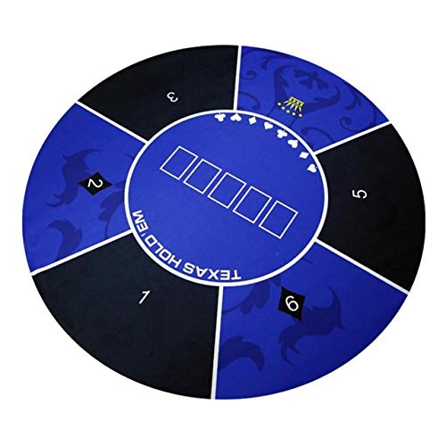 CHAASDEOM wasserdichte Geräuschunterdrückung professionelle Texas Hold'em Pokermatte mit Flanelloberfläche und Tragetasche for Familienpartyspiele, Pokerzubehör(Blue) von CHAASDEOM