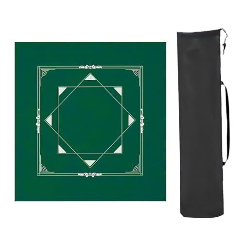 CHAKEUZND Mahjong Spiel Poker Anti-Pad Anti-Rutsch, Quadratisch for Tisch, rutschfeste und geräuschreduzierende Mahjong-Matte, for Mahjong-Spiele und Pokerspiele(Green,70x70cm(27.55x27.55in)) von CHAKEUZND