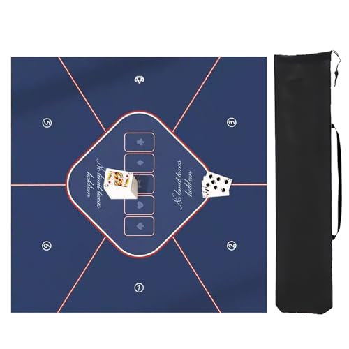 CHAKEUZND Mahjong Spiel Poker Anti-Pad Anti-Rutsch, Verdickte Mahjong-Matte, quadratische Mahjong-Tischmatte mit Aufbewahrungstasche, rutschfeste Gummi-Spielmatte for Poker-Mahjong(70cm/27.55in) von CHAKEUZND